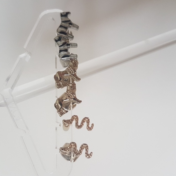 Set of 3 | Animal Stud Earrings | Zebra, Lion, Snake | EUC - Picture 4 of 6